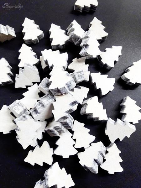 weiße dicke Holz Weihnachtsbäume